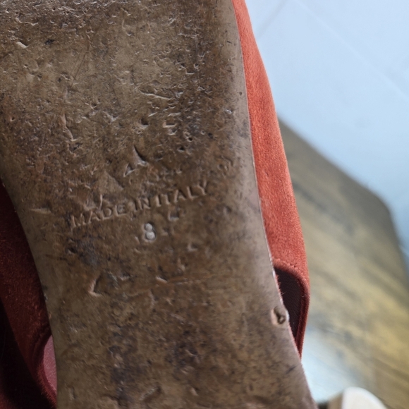 Everlane Red Suede Pointed Toe Slingback Flats - Picture 5 of 13